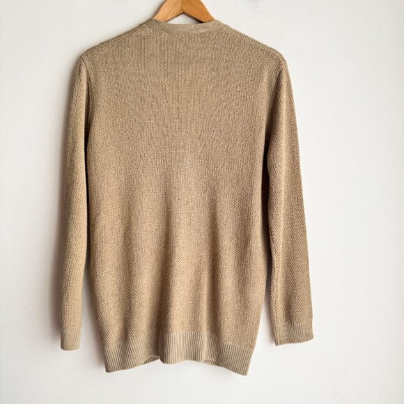 Ralph LAuren Purple Label Silk Blend Camel Beige Cardigan M - Picture 6 of 6